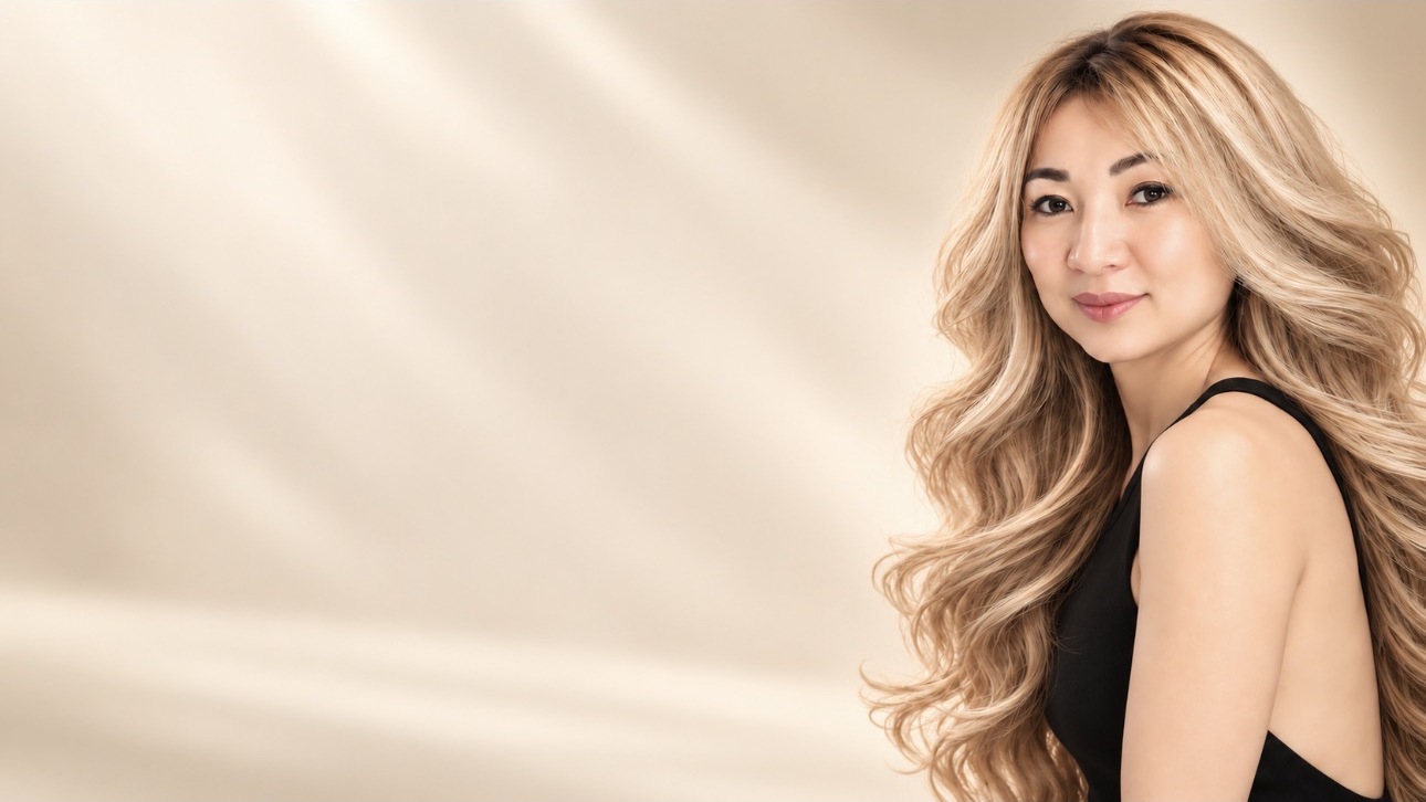 Hana with full, flowing blonde hair